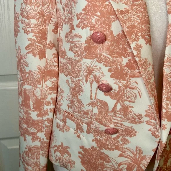 💗”L’Agence” NWT Elegant & Beautiful Pink/Cream Printed Women's Blazer Size S💖 - Picture 3 of 17